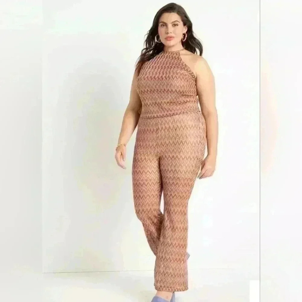 Eloquii Crochet  Tank and Flare Leg Crochet Pant size 14